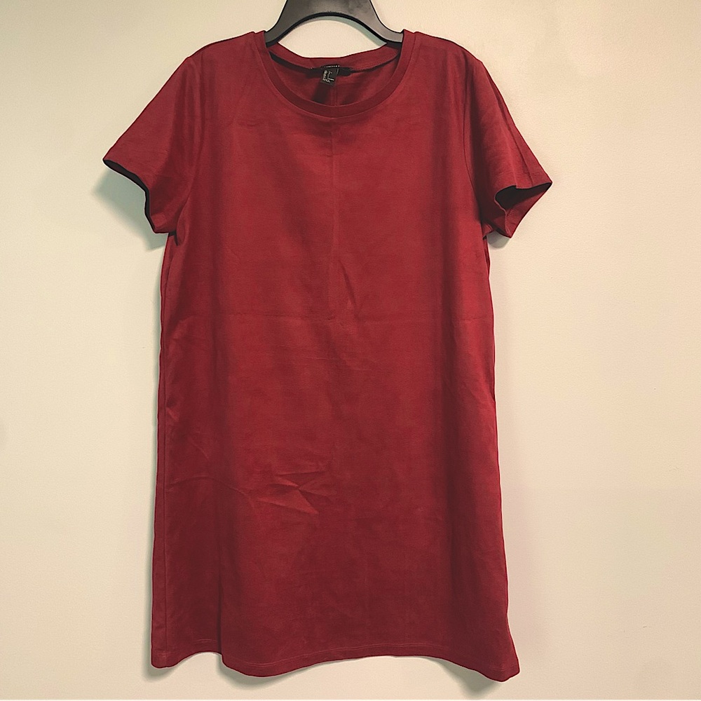 Faux suede burgundy dress forever 21 dress